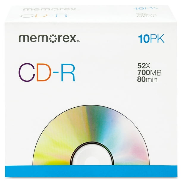 Memorex CDR Discs, 700MB/80min, 52x, w/Slim Jewel Cases, Silver, 10