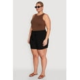thumbnail image 3 of Womens Plus Size Tie Waist Paper Bag Shorts, 3 of 5