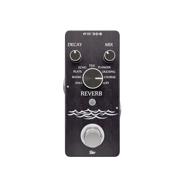 ISET Pédale de Guitare Numérique Reverb avec 9 Modes Pédale d'Effet pour Guitare Électrique Basse True Bypass