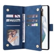 thumbnail image 6 of TECH CIRCLE Galaxy S22 Ultra Wallet Case, Classy PU Leather Zipper Purse Case Magnetic Buckle Folio Flip Cover Stand with Card Slots Wrist Strap for Samsung Galaxy S22 Ultra 6.8 inch,Blue, 6 of 8