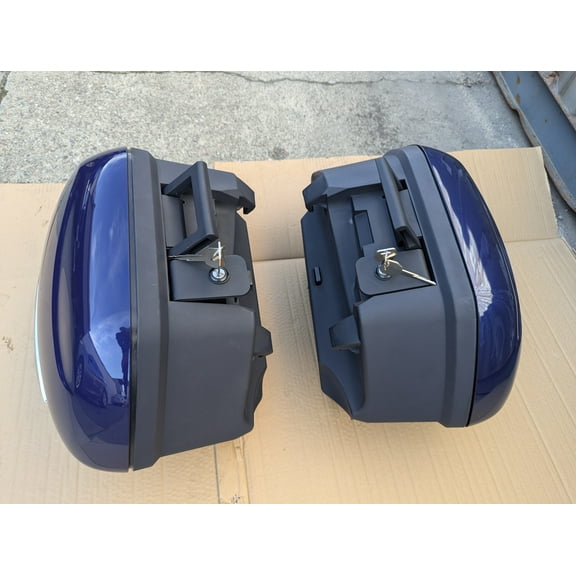 For Yamaha FJR1300 FJR 1300 Saddlebags Left Right Side Cases Trunk Pannier Blue