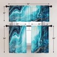 thumbnail image 6 of Marble Kitchen Curtains Blue Gold Window Curtains and Valances Set 36 Inch, Abstract Texture Art Rod Pocket Short Tier Curtain, Modern Luxury Small Curtains for Kitchen Decor, 6 of 6