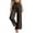 Brown, variant on Women's Wide Leg Pants Drawstring Loose Boho Palazzo Trousers Navy L