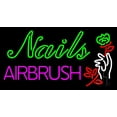 thumbnail image 1 of Nails Airbrush With Flower LED Neon Sign 13 x 24 - inches, Black Square Cut Acrylic Backing, with Dimmer - Bright and Premium built indoor LED Neon Sign for Defence Force., 1 of 6
