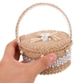 thumbnail image 5 of AURARMLET Rustic Wedding Ring Basket Made of Jute Cloth for Engagements and Ceremony Storage, 5 of 8