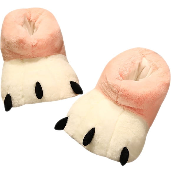 OULII 6Pack Cat Paw Shaped House Slippers for Women Made from Plush and Cotton