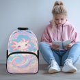thumbnail image 2 of Uorisanigo Swirl Pastel Axolotl School Backpack for Boys Girls 5-12, Large Capacity Casual Student Bookbag, Breathable and Comfortable for Daily School Use, 2 of 7