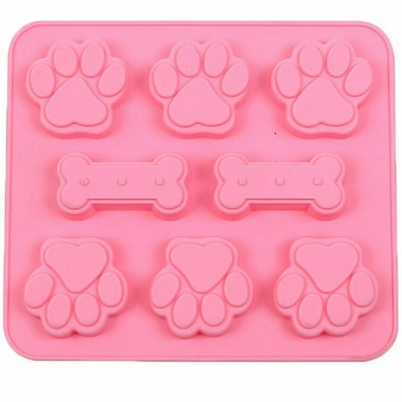

Silicone Mold Chocolate Ice Cube Tray Fondant Molds Diy Soap Jello Candy Bone & Paw Print Shape