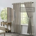thumbnail image 6 of VHC Brands Grain Sack Charcoal Black Stripe Vintage Farmhouse Panel Curtain Set 84"x40", 6 of 7