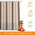 thumbnail image 3 of Brown Striped Shower Curtains for Bathroom, Modern Minimalist Stripes Farmhouse Waterproof Fabric Shower Curtain, Decorative Bathroom Curtain for Bathtub, 36"x72", No Hooks Included, 3 of 9