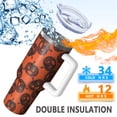 thumbnail image 5 of Halloween Swirled Pumpkins Pattern Tumbler with Handle and Lid,40oz Double Wall Vacuum Insulated Tumbler,Cups Gift for Women and Men, 5 of 7