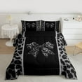 thumbnail image 2 of Feelyou Chic Grey Bow-tie Bedding Comforter Set for Kids, Modern Cheetah Print Twin Comforter Sets, Fashion Bling Diamond Reversible Bedding Set, Breathable Home Decor, 2pcs, 2 of 8
