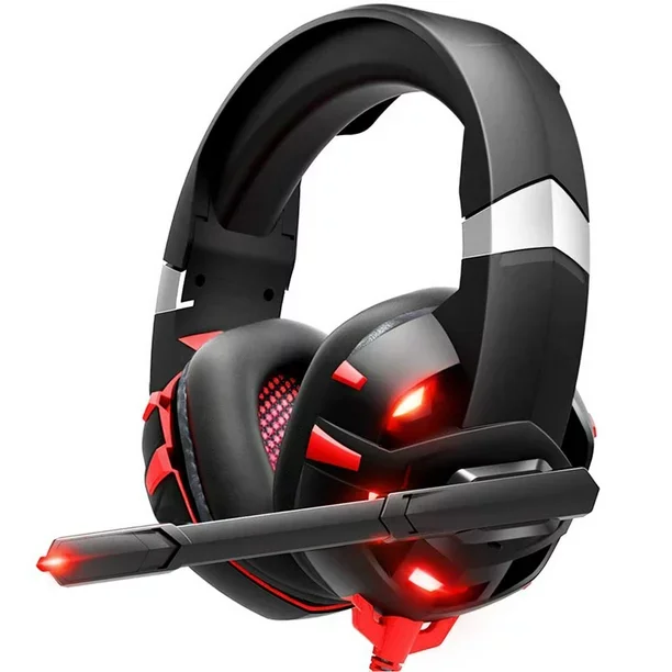 RUNMUS Gaming Headset with Noise Canceling Mic for Xbox One, PC, Mobile, 7.1 Surround Sound Headphone with LED Light for Kids Adults - Walmart.com
