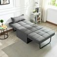 thumbnail image 2 of Vonanda Sofa Bed, Convertible Chair 4 in 1 Multi-Function Folding Ottoman Modern Breathable Linen Guest Bed with Adjustable Sleeper for Small Room Apartment, Dark Gray, 2 of 8