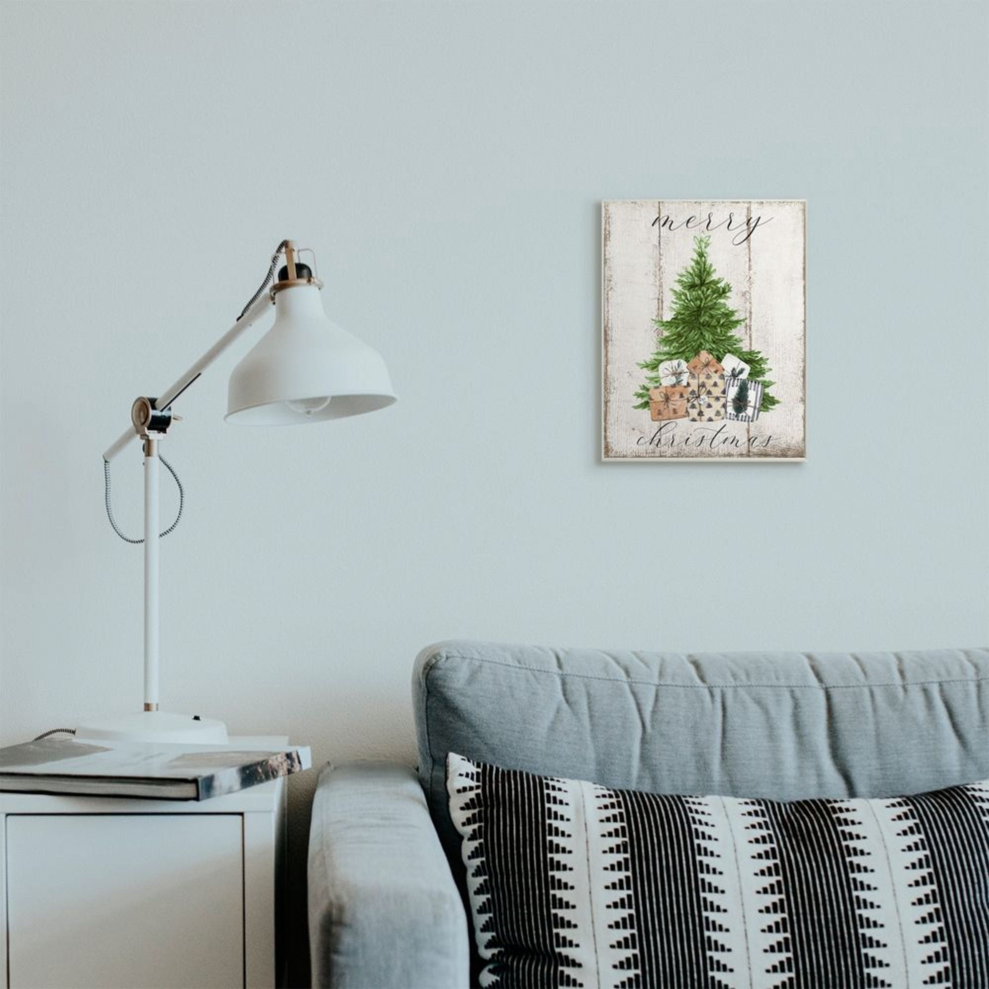 Deborah Brown Rtic Distressed Merry Christmas Tree Illtration 10.00 in x 15 in Framed Painting Art Prints, by Stupell Home Décor