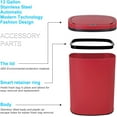 thumbnail image 5 of BIQWBIC 13 Gallon Automatic Trash Can, Touchless Stainless Steel Kitchen Garbage Can, Red, 5 of 8