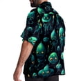 thumbnail image 3 of Alien Men's Hawaiian Printed Short Sleeve Button Down Casual Beach Shirt's, Unisex, 3 of 6