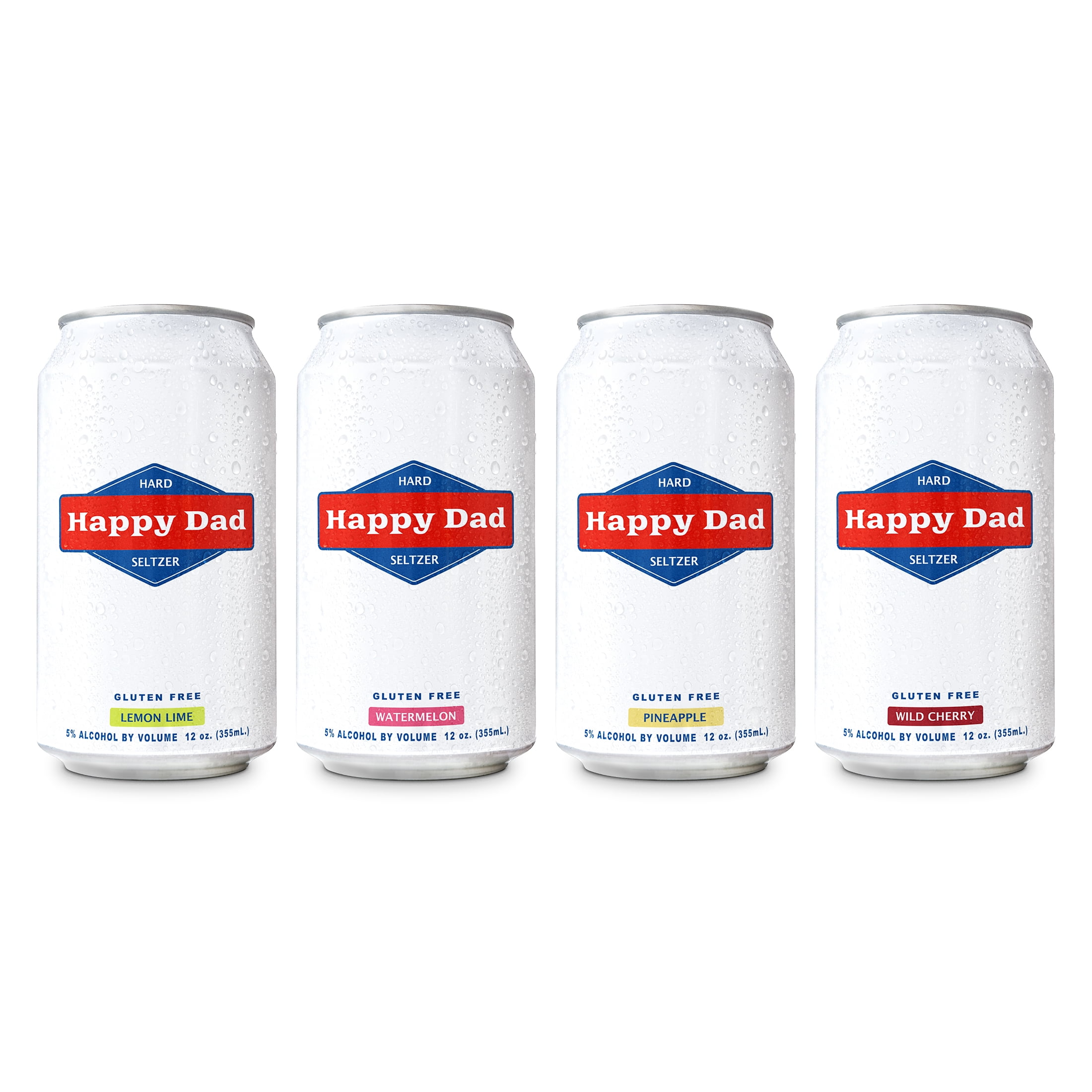 Happy Dad Hard Seltzer Variety Pack, 12 Pack, 12 fl oz Cans, 5% ABV