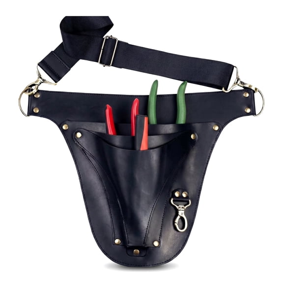 Garden Tool Belt Faux Leather, Tool Pouch Organizer with Holster for Pruning