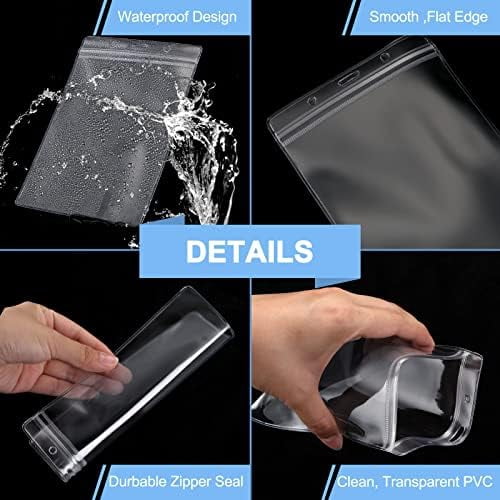 100 Sets 4 x 6 Inch Passport Holder Extra Large ID Badge Holder with Lanyards, Vertical Waterproof Clear Plastic ID Card Badge Protector Fill for Passport Credit Card Plane Ticket Receipt Cash
