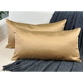 thumbnail image 1 of Aiking Home Collection 12x24 Inches Faux Silk Rectangular Throw Pillow Cover, Zipper Closure, Brass (Set of 2), 1 of 8