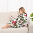 thumbnail image 4 of Cute Hedgehogs and Red Mushrooms Pattern Blanket Hoodies for Kids 6-13YR Oversize Wearable Blanket Hoodies for Boys Girls Teens, 4 of 7