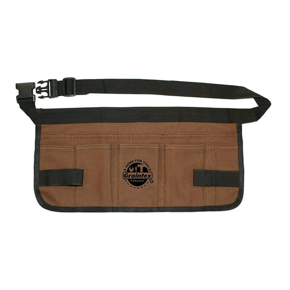 Graintex CA1043 12-Pockets Canvas Brown Waist Apron