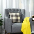 thumbnail image 2 of PiccoCasa Cotton Linen Throw Pillowcase 18"x18" Plaid Sofa Cushion Cover, Brown , Khaki, 2 of 7