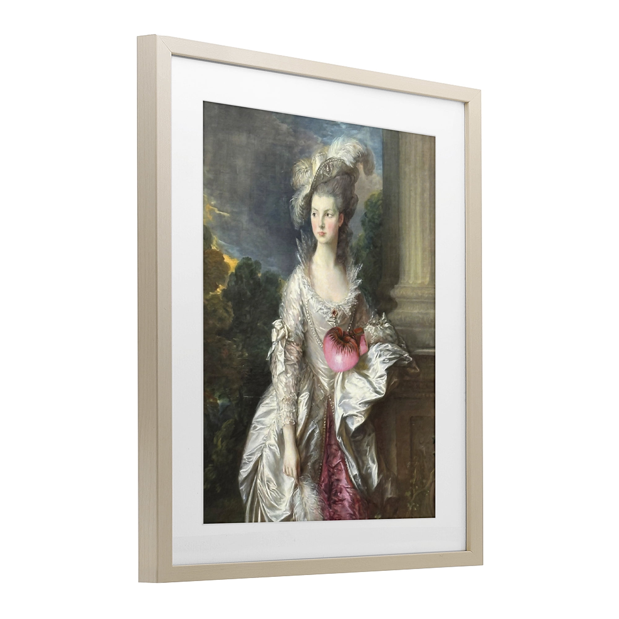 Stupell Industries Historical Lady with Boxing Glove Birch Framed Print Under Glass, design by Grotto Studios