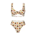 thumbnail image 4 of Daiia Holiday Thanksgiving Turkey Women's Bikini Set Two Piece Swimsuit High Waisted Bikini Adjustable Straps Bikini Perfect for Beach, Pool, and Summer Vacation-Small, 4 of 9