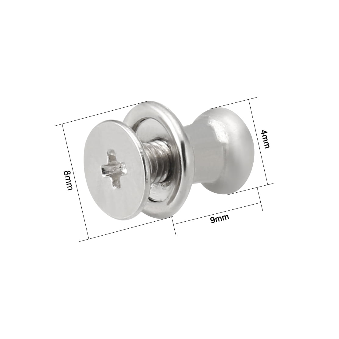 Unique Bargains 4mmx9mm Gift Box Single Hole Round Knobs Pull Handles Silvery 24 Pcs