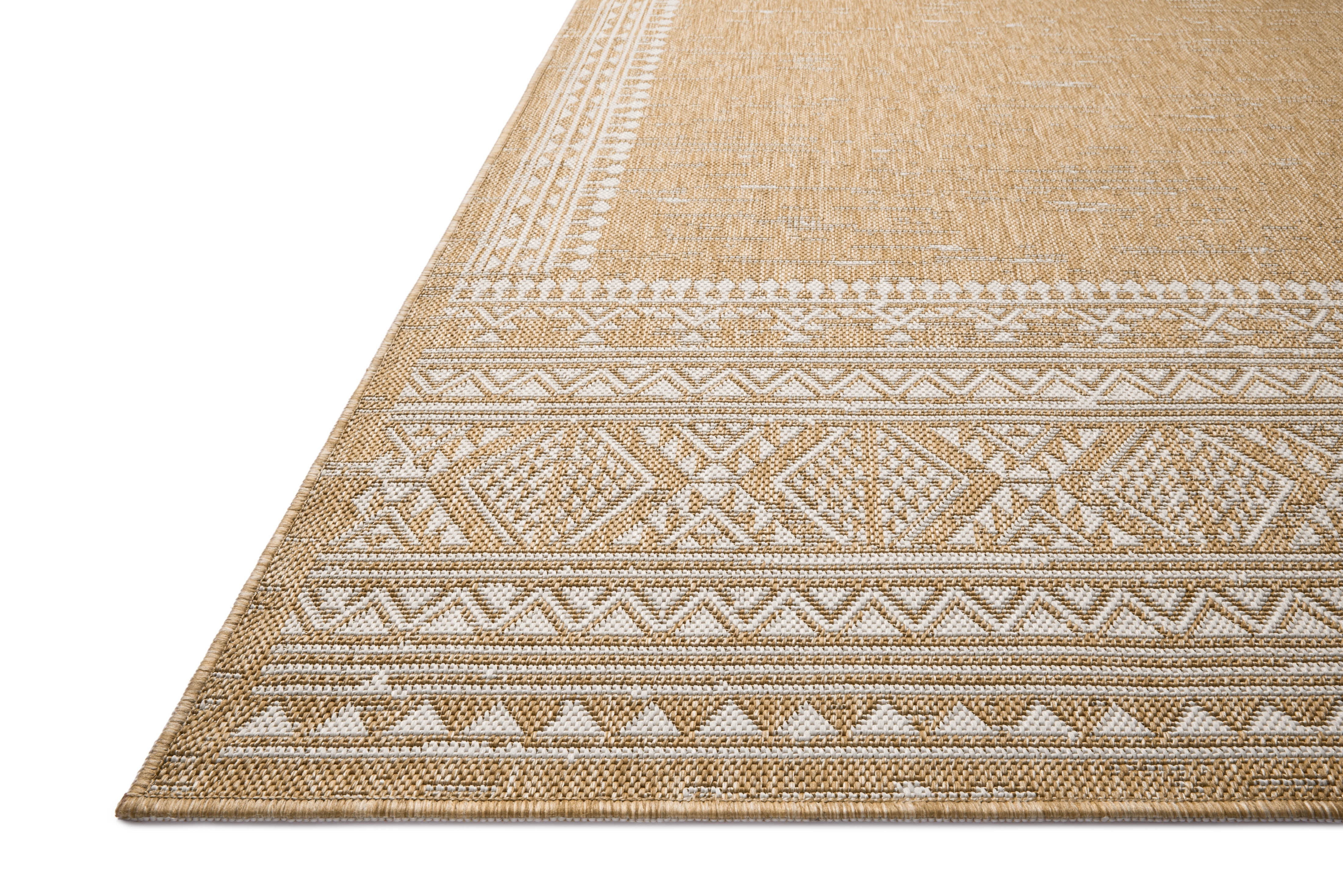 Indoor Outdoor Rug 8x10, Reversible, Loloi Easton Ivory / Wheat (7'10" x 10')