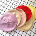 thumbnail image 1 of Fashion Baby Hat Solid Color Girls Warm Beret Vintage Knitted Beret Hat Kids Autumn Winter Children Artist Painter Cap BonnetbeigeChina He Qiyong unisex, 1 of 1