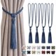 thumbnail image 1 of Juego de 4 alzapaños de borlas largas para cortinas, hechos a mano, de cuerda trenzada con nudos de estilo europeo para la decoración de ventanas de la oficina en casa, 1 of 5