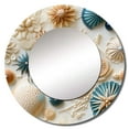 thumbnail image 2 of Designart "Coastal Boho Harmony I" Graphic Print Round Mirror Wall Decor Coastal - Large Blue Round Bathroom Mirror - Round Mirror - 23" x 23", 2 of 6
