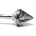 thumbnail image 2 of SJ-9 Double Cut Cone 60 Degree 1" x 15/16" Carbide Burr Bur Tool Die Grinder Bit 1/4" Shank, 2 of 6
