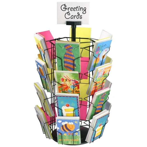 Displays2go Greeting Card Racks with (24) 5 x 7 Pockets for Countertop
