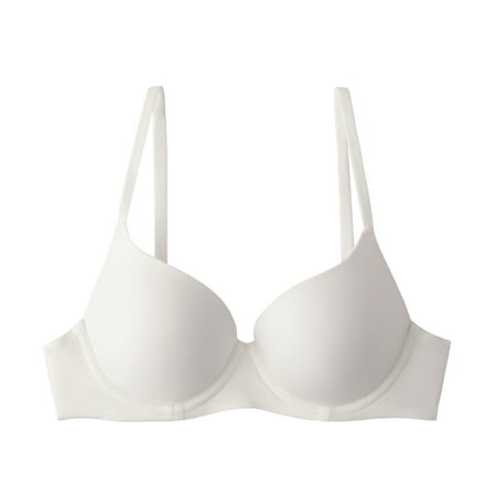 Ashirexll Bras for Women Spaghetti Strap Lightweight Breathable Comfortable Gathering Push-Up BraSeamless Thin Plus Size Soft Steel Ring Bra White L