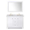 thumbnail image 3 of Wyndham Collection Oval Sinks Wood Double Bathroom Vanity in White/Gold, 3 of 6