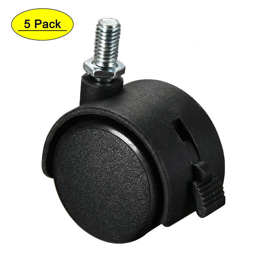 Uxcell 1.5 inch M8x15mm Threaded Nylon Office Chair Caster Twin Wheel