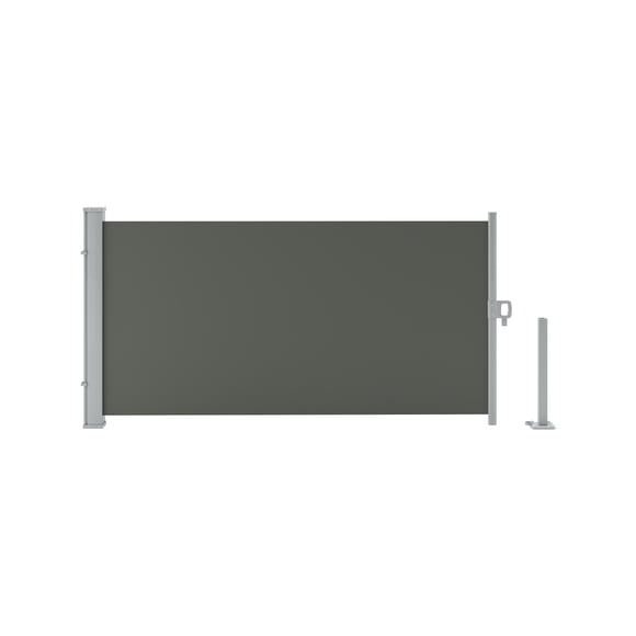 Écran d'Intimité Extérieur Rétractable, Auvent de Patio 71"x138 Pouces avec Tissu Résistant aux UV, Séparateur Pliant Décoratif pour Pelouse, Balcon, Terrasse, Blanc Cassé Ou Gris