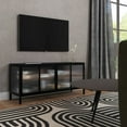 thumbnail image 3 of Hoxton Ribbed Glass 2- Door TV Stand in Black  5703025, 3 of 3