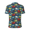 thumbnail image 3 of Vsdgher Vehicles Cartoon with Funny Drivers,Animal Drivers Print Men's Short Sleeve Stretch Polo Shirt, Moisture-Wicking Performance Polo Shirt, 3 of 8
