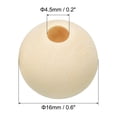 thumbnail image 2 of Uxcell 16mm Natural Wood Beads, 150 Pack Unfinished Wooden Beads Round Loose Beads Spacer Beads, 2 of 6