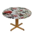 thumbnail image 3 of JEUXUS Shabby Flora pattern Round table cover,waterproof fabric decorative,durable Reusable table clothes,Wipeable Spill proof for kitchen dining dinner shower parties,Dark Coral Maroon Cream Green, 3 of 7