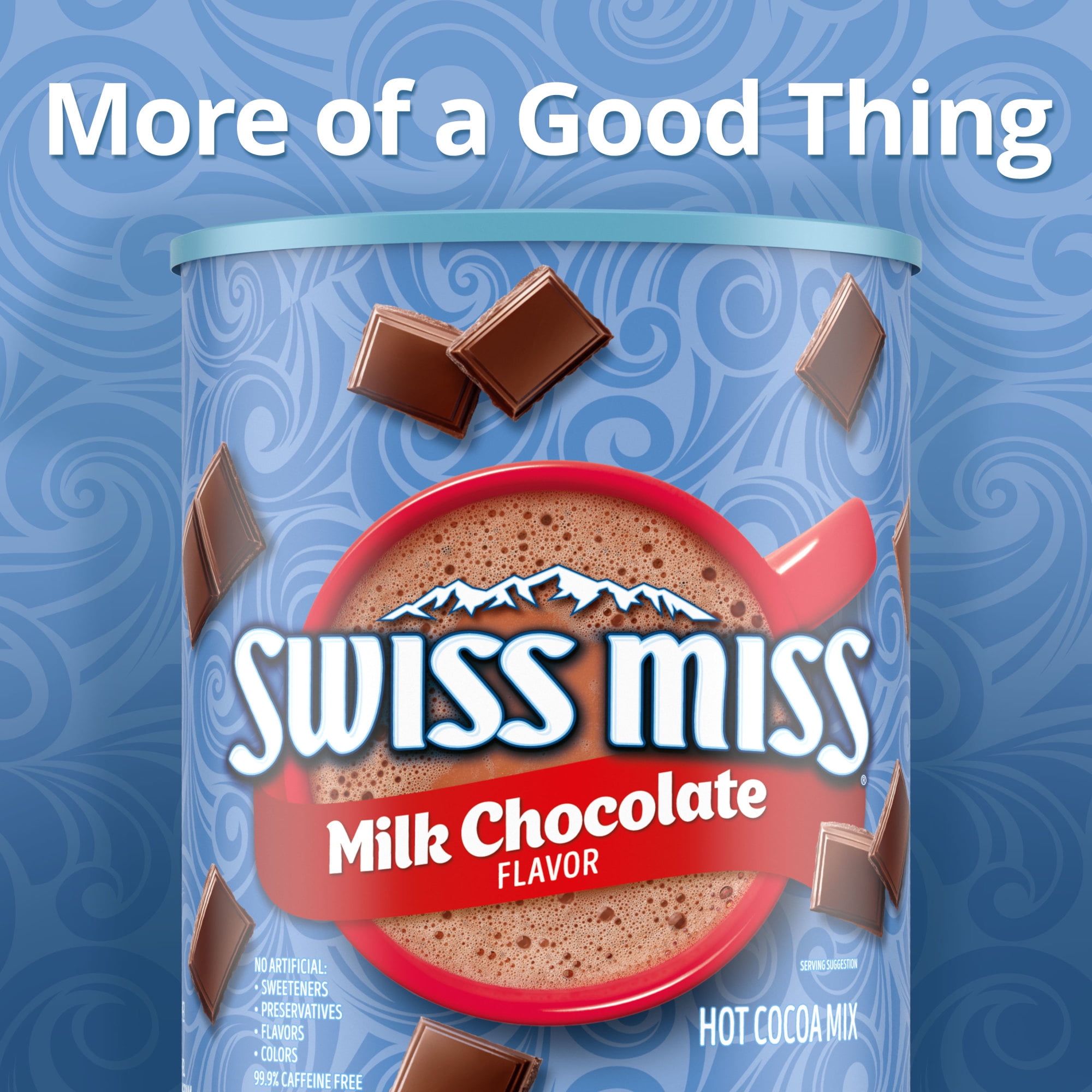 (3 pack) Swiss Miss Milk Chocolate Flavored Hot Cocoa Mix, 45.68 oz. Canister