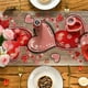 thumbnail image 4 of Camino de mesa de lino para la decoración de la mesa del comedor | Mantel de lino suave para la cocina, fiestas, vacaciones y bodas | Textura romántica de corazón para el hogar, 4 of 6