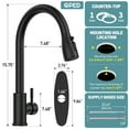 thumbnail image 3 of GPED Kitchen Faucet with Soap Dispenser, Kitchen Sink Faucet with Pull Down Sprayer & Deck Plate, 3 Modes & SUS304 Stainless Steel,High Arc Single Handle Kitchen Faucet w/ Water Lines,Matte Black, 3 of 8