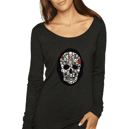 Wild African Lion Family Fashion Womens Scoop Long Sleeve Top, Black, Small