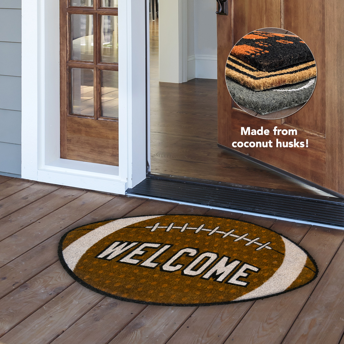 Welcome Coir Doormat Everyday Natural Fiber Outdoor 18/" x 30/" Briarwood Lane